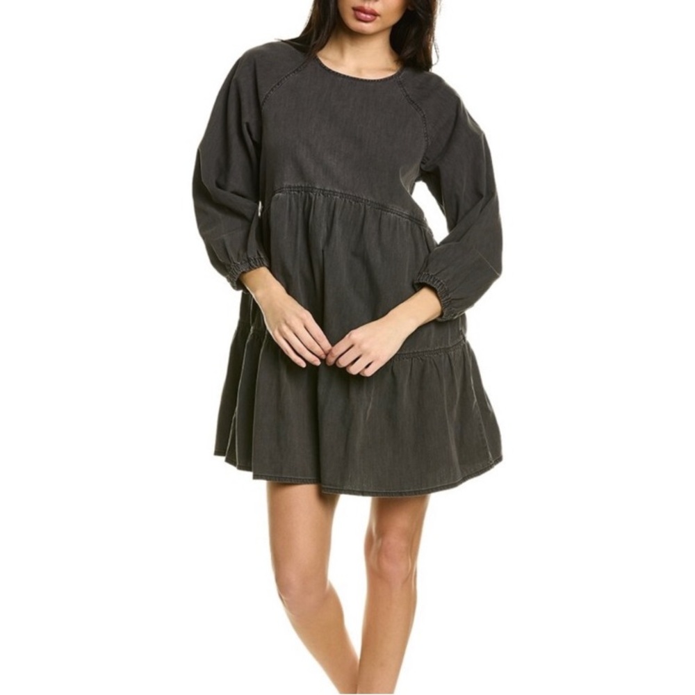 Madewell Long Sleeve Dress in Charcoal